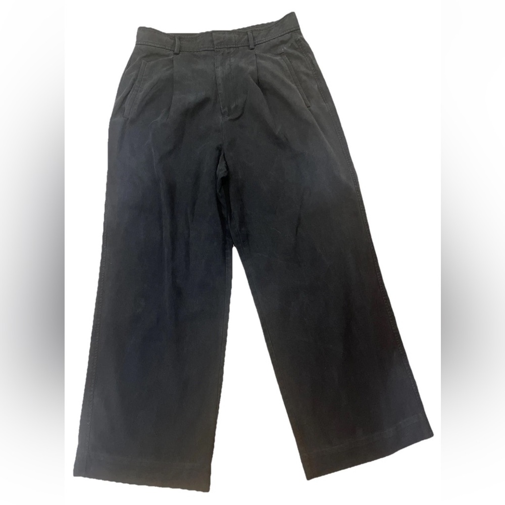 Everlane Way High Drape Pant Wide Leg Hi-Rise Black Women's 12S Inseam 28
